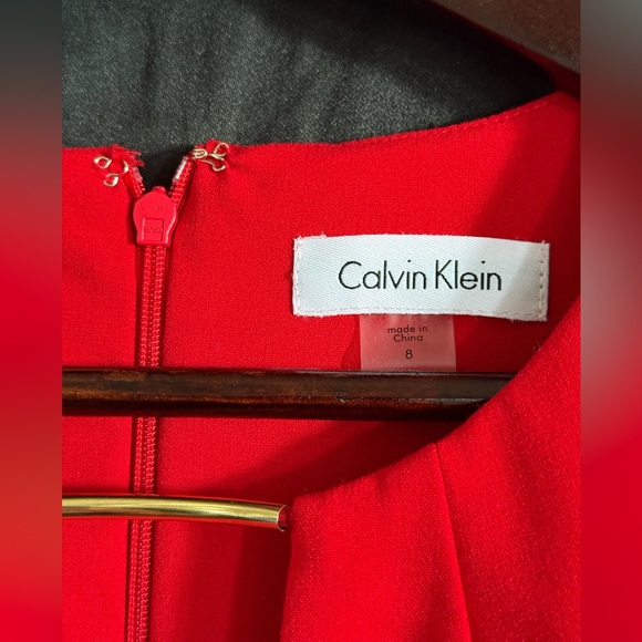 Calvin Klein Red Cap-sleeve Dress - Picture 3 of 4